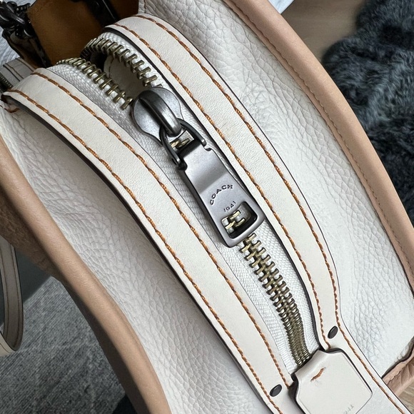 Coach Rouge Beige Tote with Snakeskin Accents - Picture 14 of 17